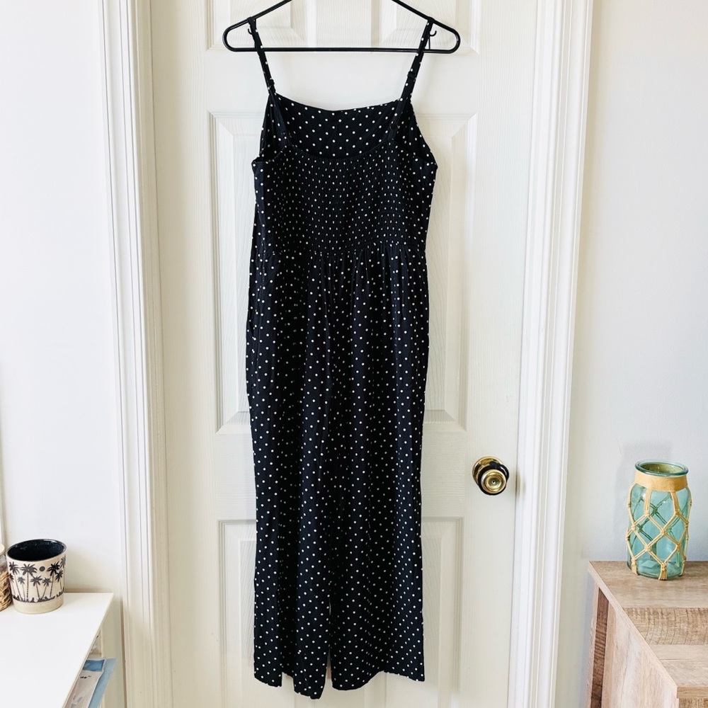 Old Navy Black Polka Dot Cropped Strap Jumpsuit - Picture 9 of 10